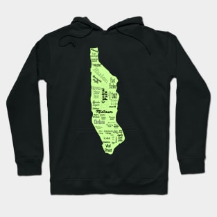 new york city/manhattan map - green Hoodie